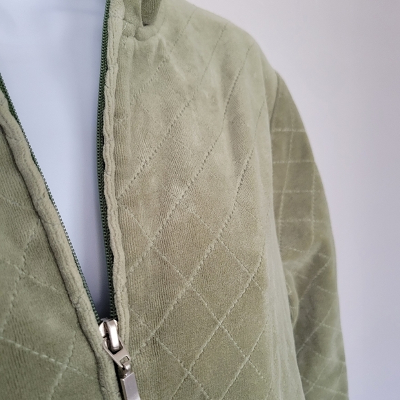 Dressbarn Women's Medium Light Green Velour Track Suit Two Piece Outfit Set Pant - Picture 3 of 8